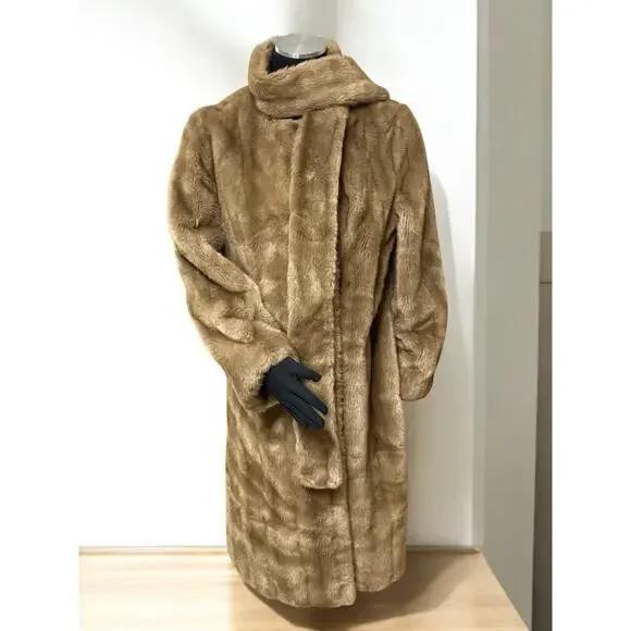 Vintage Women’s 1950’s Tissavel Of France For Country Pacer Faux Fur Coat Size L - Picture 2 of 16
